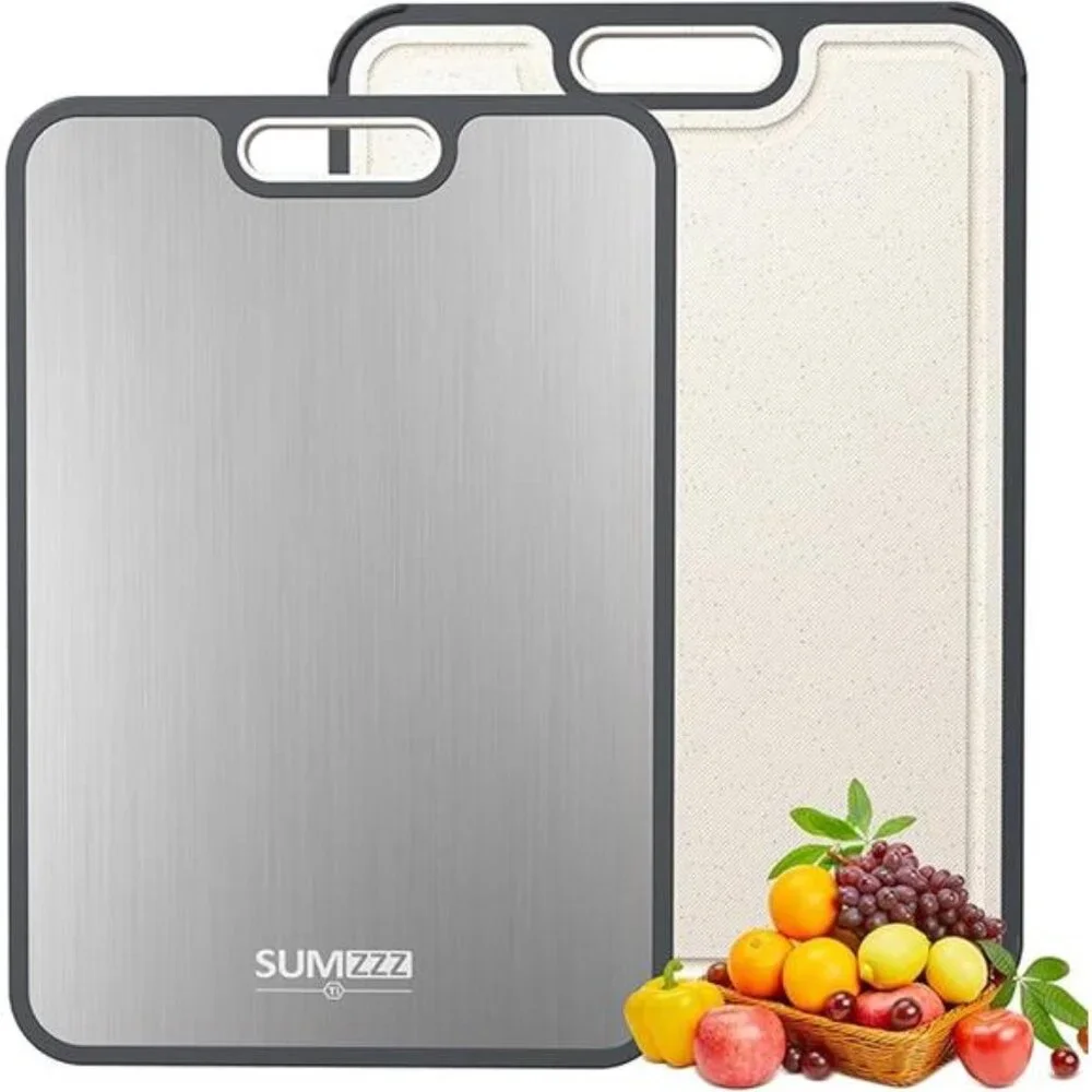 Titanium Cutting Board for Kitchen, Cutting Board Double Sided Food Grade, Pure